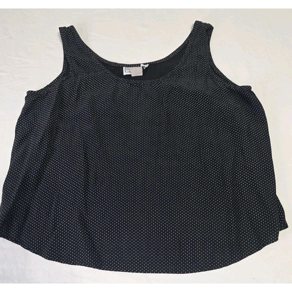 Sitting Pretty Women's Tank Top Black With White Polka‎ Dots